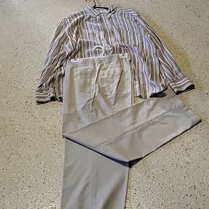 Linen Men's classic Perry Ellis linen Casual shirt and pants